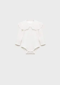 Embroidered babydoll-neck body