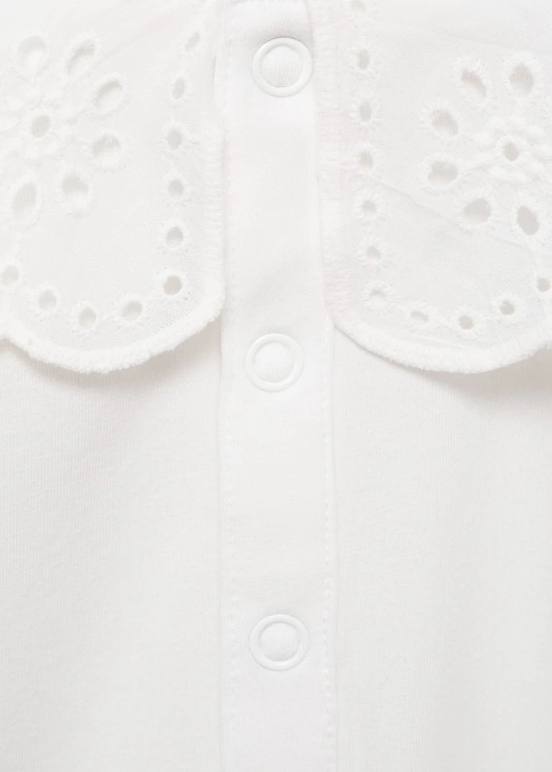 Embroidered babydoll-neck body