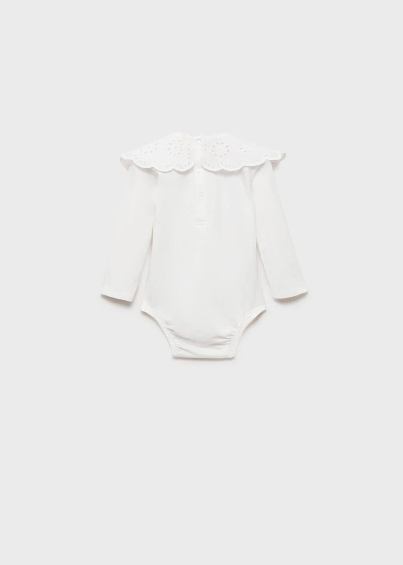 Embroidered babydoll-neck body