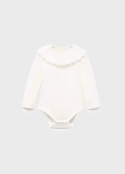 Cotton bodysuit with babydoll neckline