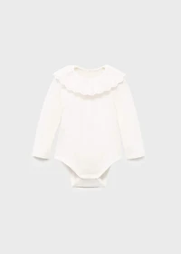 Cotton bodysuit with babydoll neckline