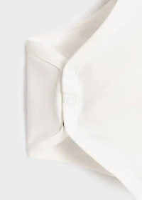 Cotton bodysuit with babydoll neckline