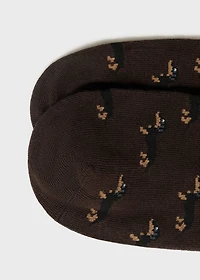 Dog-print cotton socks