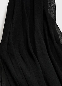 Long semi-transparent dress with crossed neckline