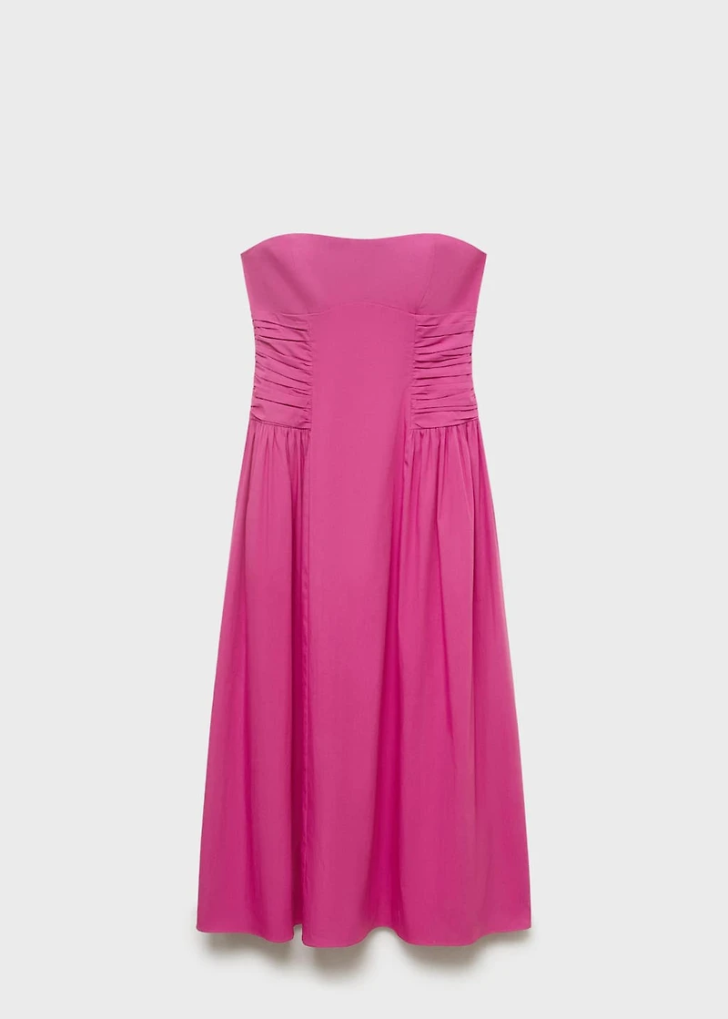 Strapless midi-dress