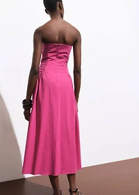 Strapless midi-dress