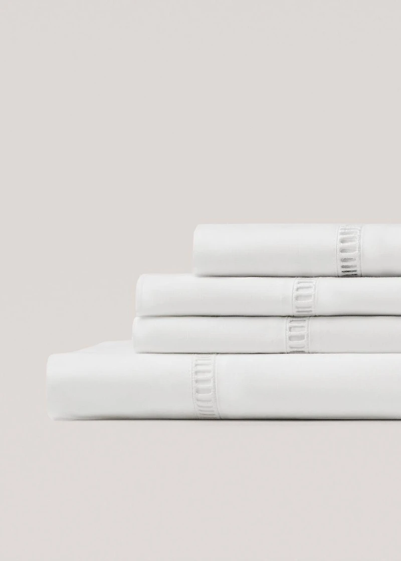 Cotton percale hemstitched top sheet for cm bed
