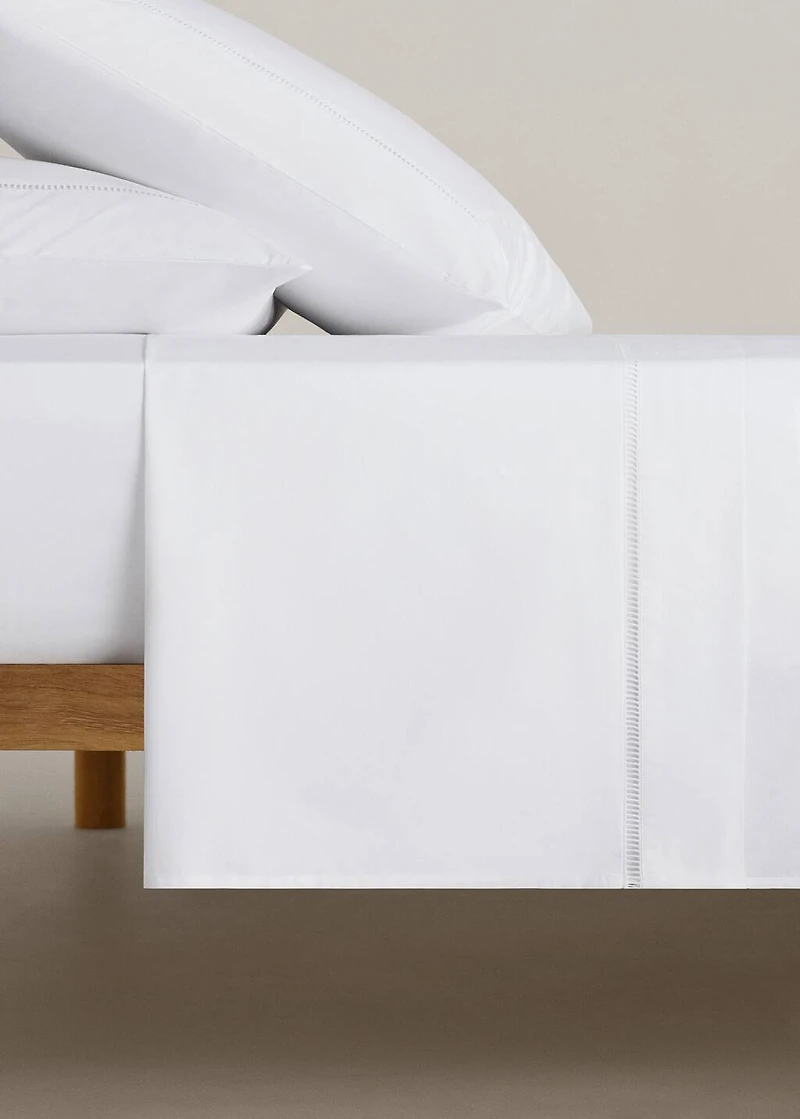 Cotton percale hemstitched top sheet for cm bed