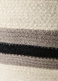Medium jute basket with stripes