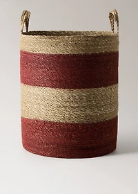 Round two-tone seagrass basket