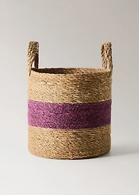 Seagrass basket with stripes