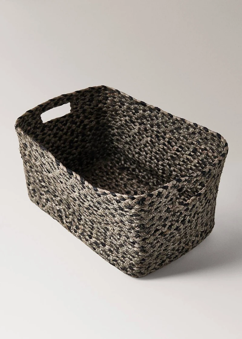 Large melange jute basket