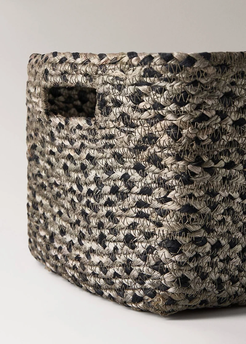 Large melange jute basket