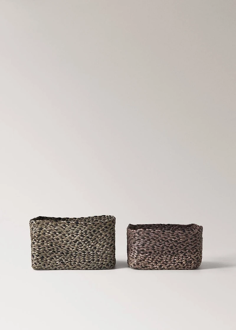 Large melange jute basket