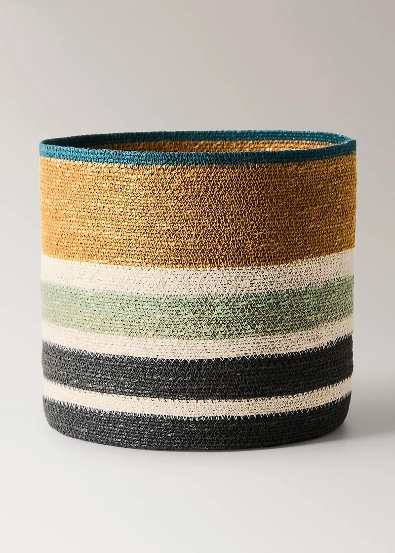 Medium multi-coloured seagrass basket