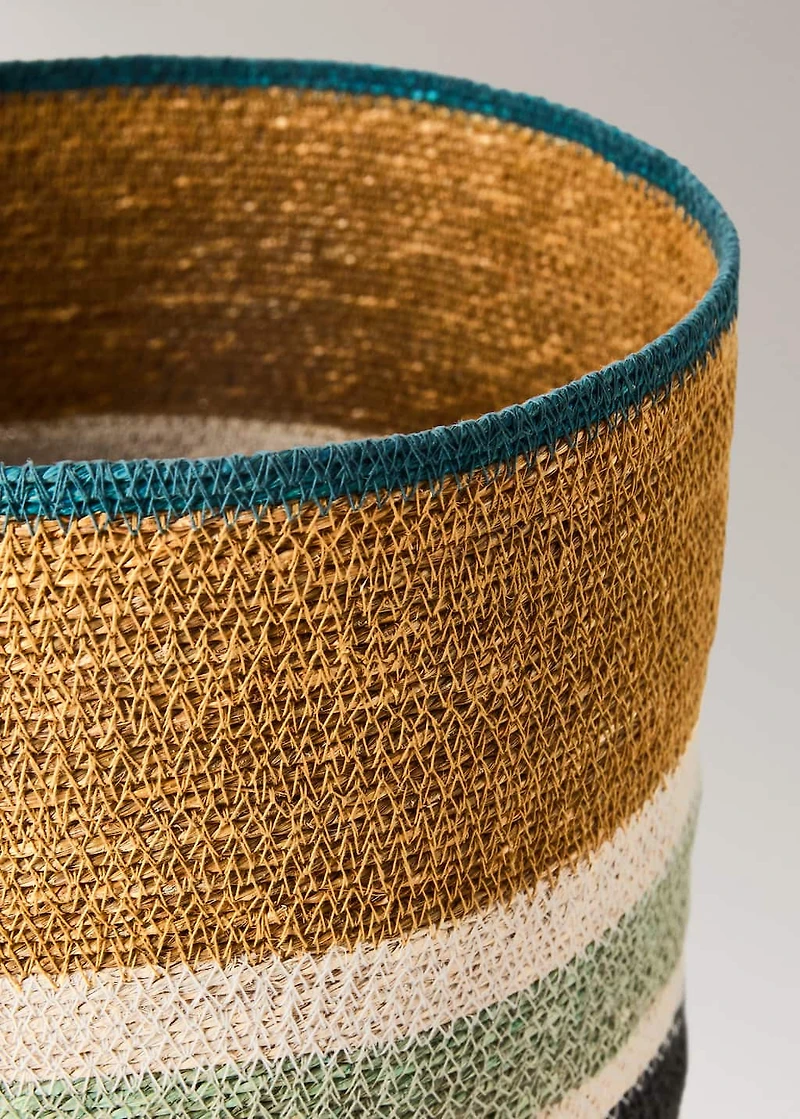 Medium multi-coloured seagrass basket