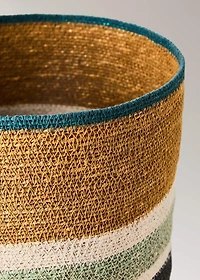 Medium multi-coloured seagrass basket