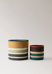 Medium multi-coloured seagrass basket