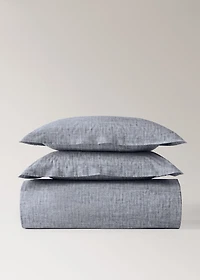 200-thread count percale cotton herringbone-print duvet cover for cm bed