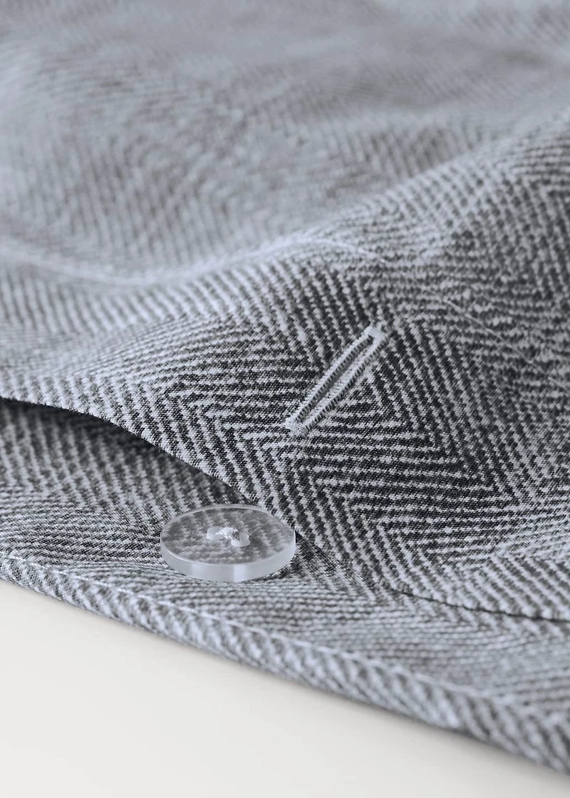 200-thread count percale cotton herringbone-print duvet cover for cm bed