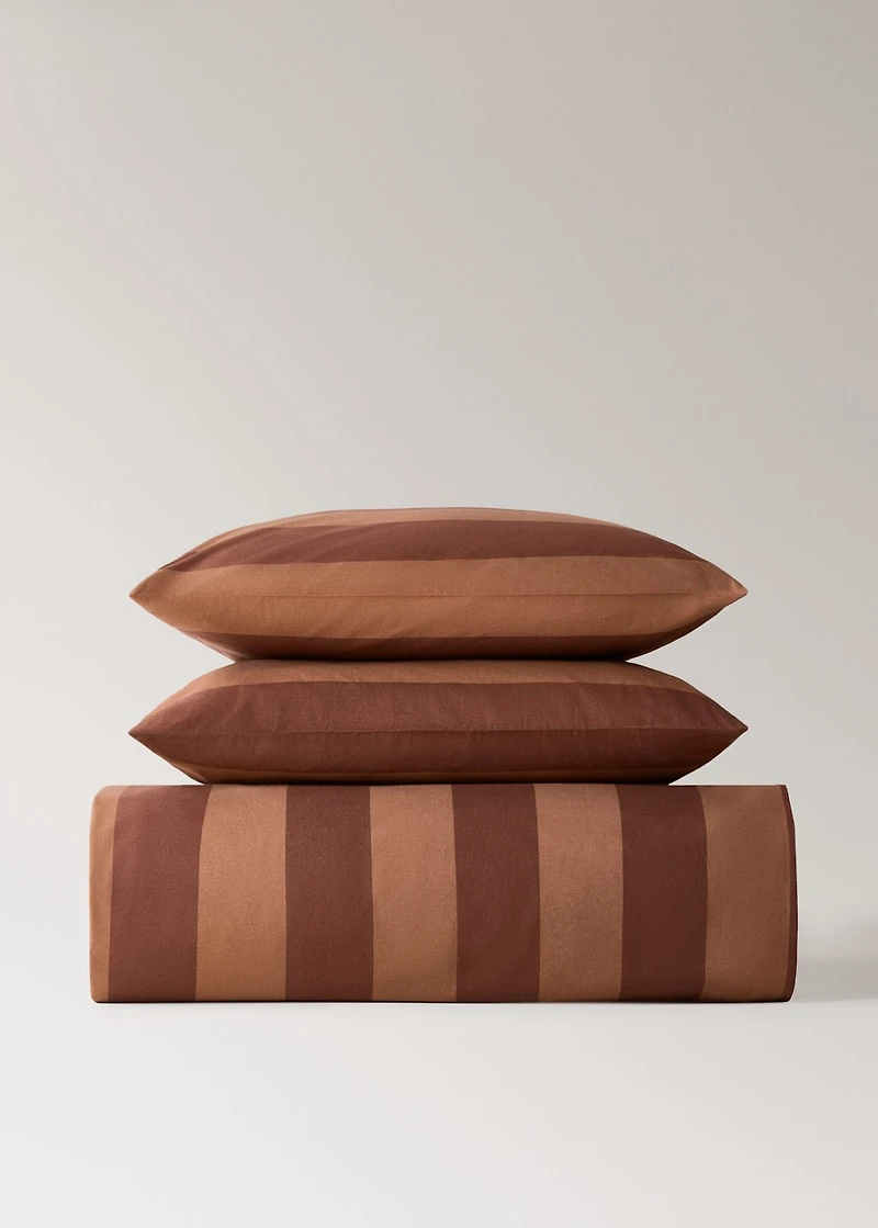 500-thread cotton percale striped duvet cover for 180/200 cm bed