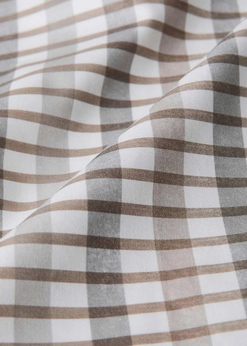200-thread count percale cotton checked-print duvet cover for 180/200 cm bed