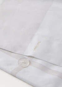 Reversible percale cotton duvet cover with stripe and checked print for cm bed