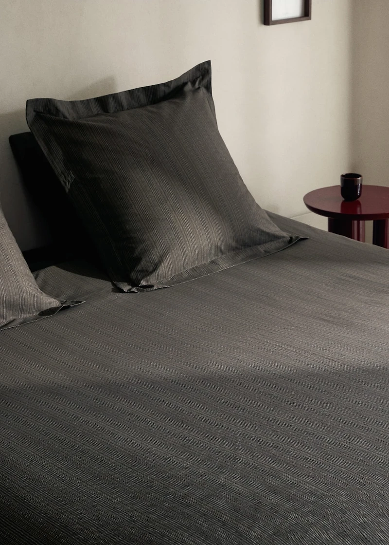 Percale cotton tailored-print duvet cover for 150/160 cm bed
