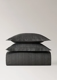 Percale cotton tailored-print duvet cover for 180/200 cm bed