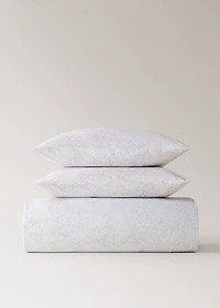 Percale cotton duvet cover with blurred floral print for 135/140 cm bed