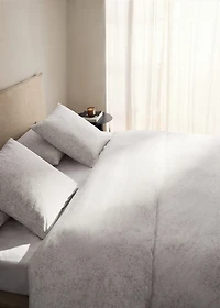 Percale cotton duvet cover with blurred floral print for 135/140 cm bed