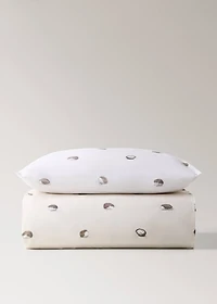 Cotton children's duvet cover with hedgehog print for 135/140 cm bed