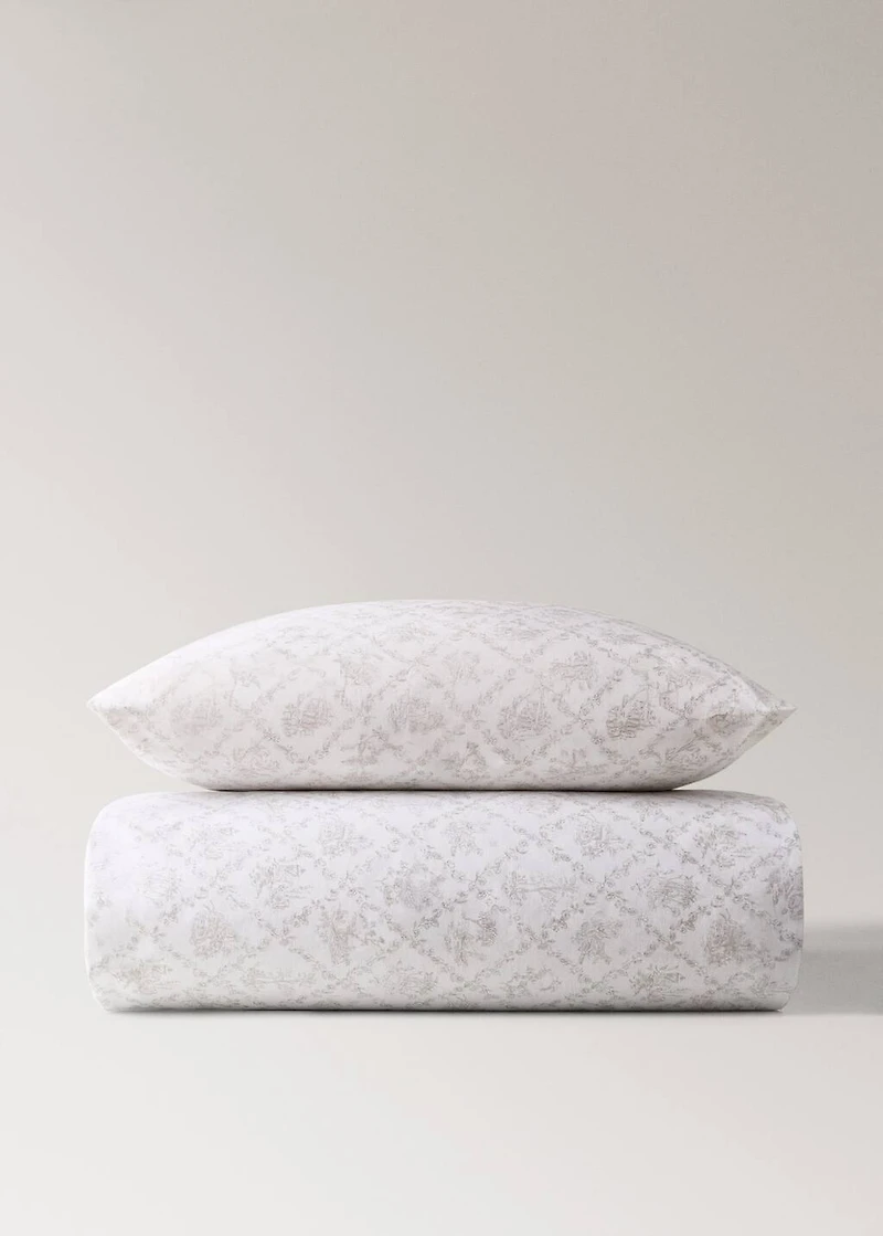 Toile de Jouy percale cotton duvet cover for 90 cm bed