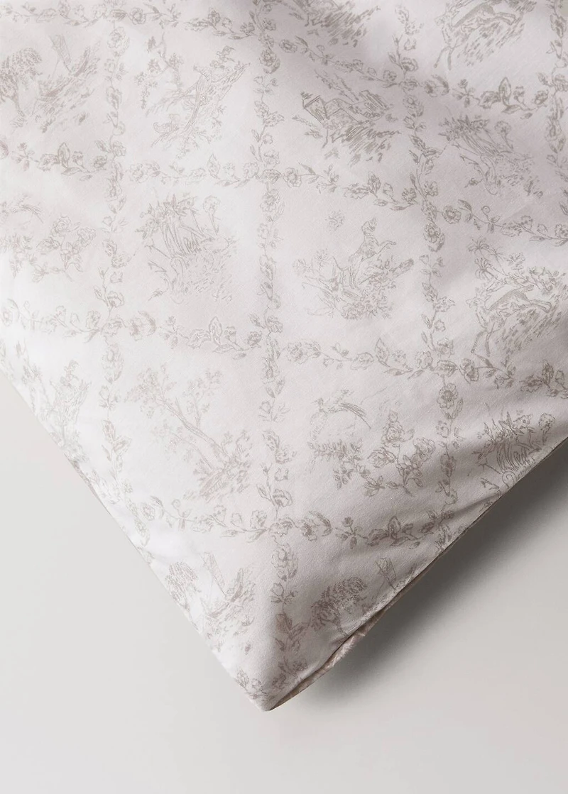 Toile de Jouy percale cotton duvet cover for 90 cm bed