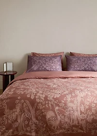 Percale cotton floral-print duvet cover for 90 cm bed