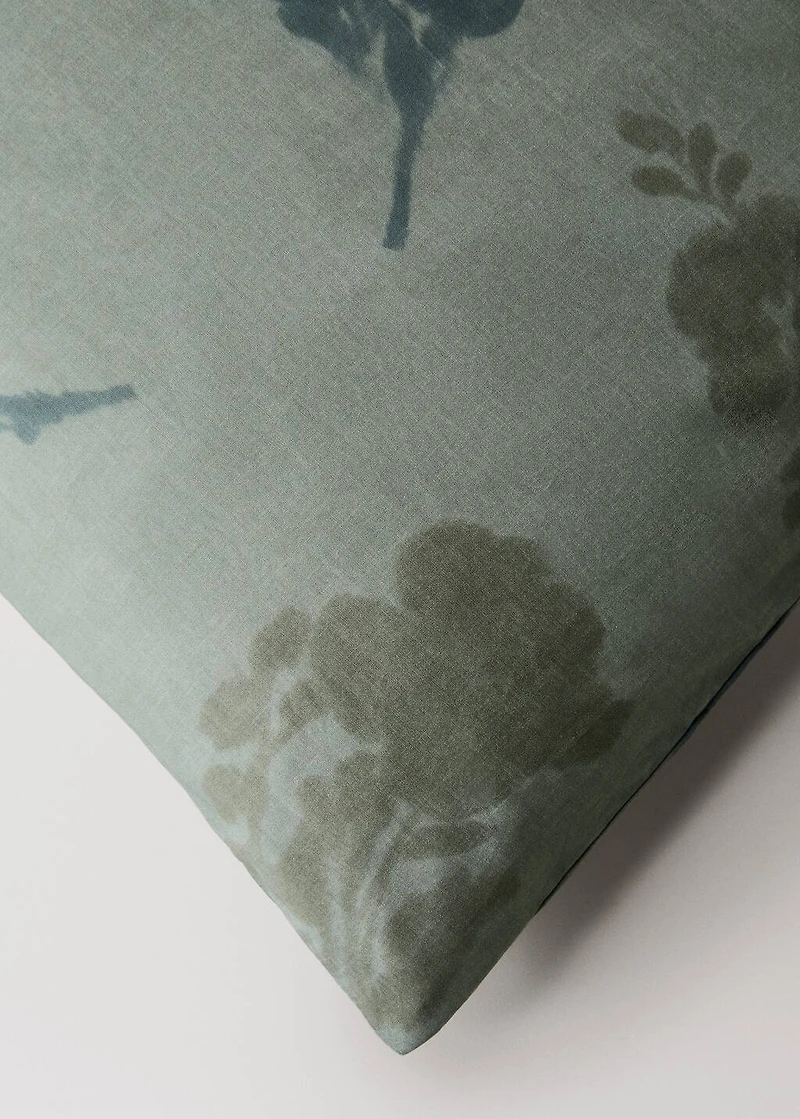 200-thread count percale cotton duvet cover with blurred floral print for 180/200 cm bed