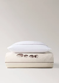 Children's cotton linen duvet cover with embroidered hedgehogs, 90 cm bed