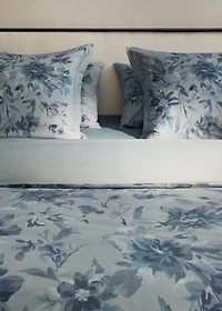 Percale cotton watercolour floral-print duvet cover for 150/160 cm bed