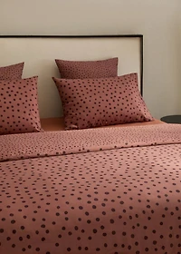 200-thread count percale cotton duvet cover with polka-dot print for 180/200 cm bed