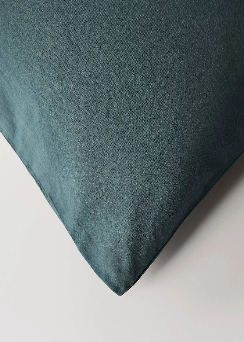 Washed-cotton duvet cover for 90 cm bed