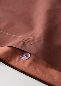 200-thread count percale cotton duvet cover with contrasting overlock for 200 cm bed