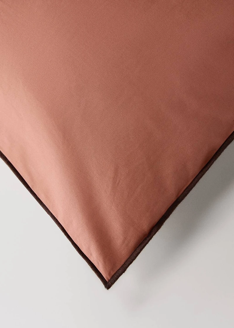 200-thread count percale cotton duvet cover with contrasting overlock for 200 cm bed