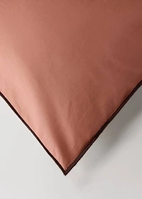 200-thread count percale cotton duvet cover with contrasting overlock for 200 cm bed