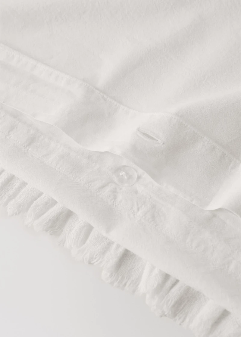 Percale cotton duvet cover with chiffon ruffle for 200 cm bed
