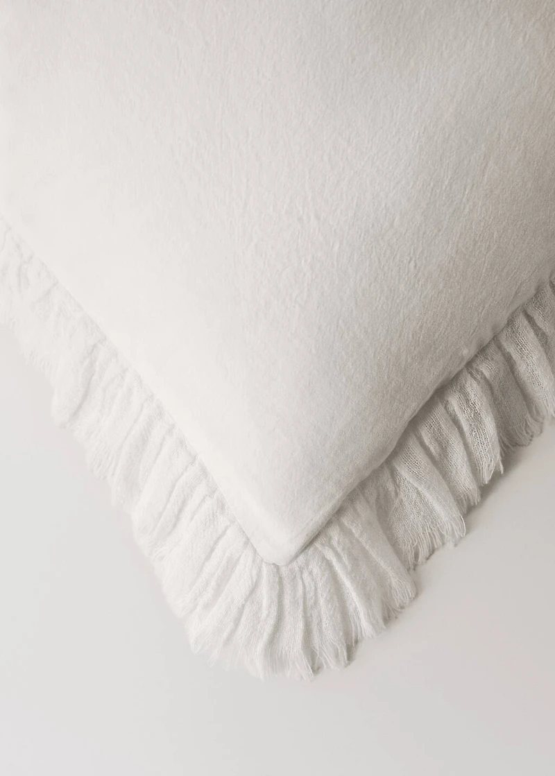 Percale cotton duvet cover with chiffon ruffle for 200 cm bed