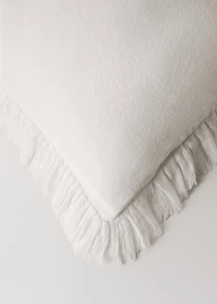 Percale cotton duvet cover with chiffon ruffle for 200 cm bed