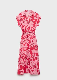 Floral-print shirt-style dress