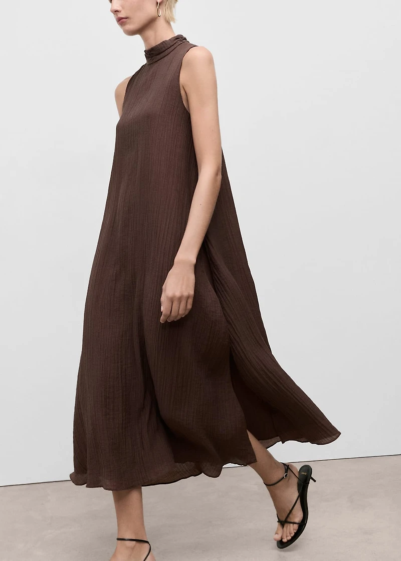 Halter-neck lyocell dress