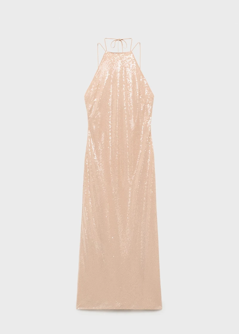 Sequined halter neck dress