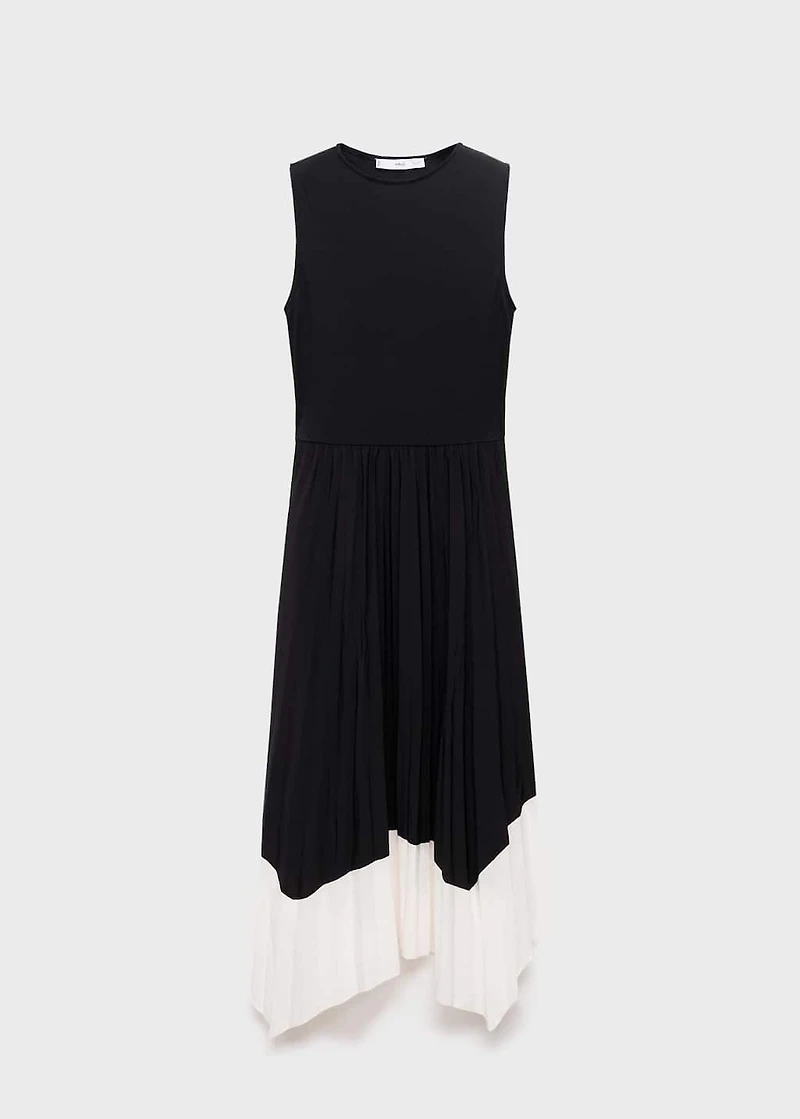 Combined pleated dress